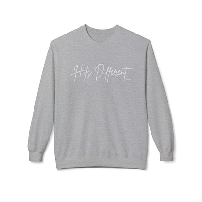 Eddy and Rita Women's Midweight Crewneck Sweatshirt - "Hits Different" Trendy Graphic Pullover