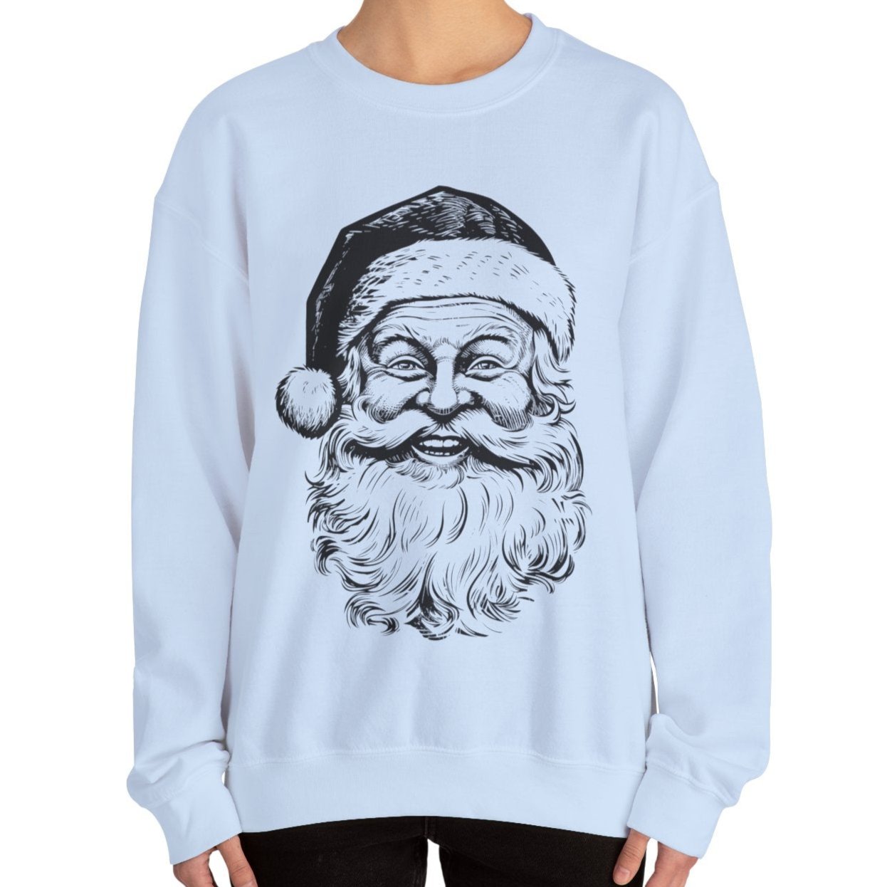 Women’s Heavy Sweatshirt – Vintage Santa Design | Classic and Cozy Holiday Pullover