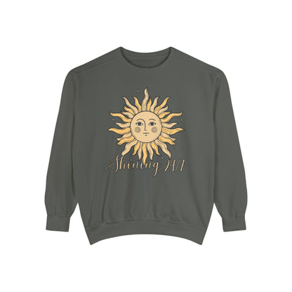 Shining 24/7 Women's Comfort Colors Sweatshirt - Cozy and Radiant - Eddy and Rita