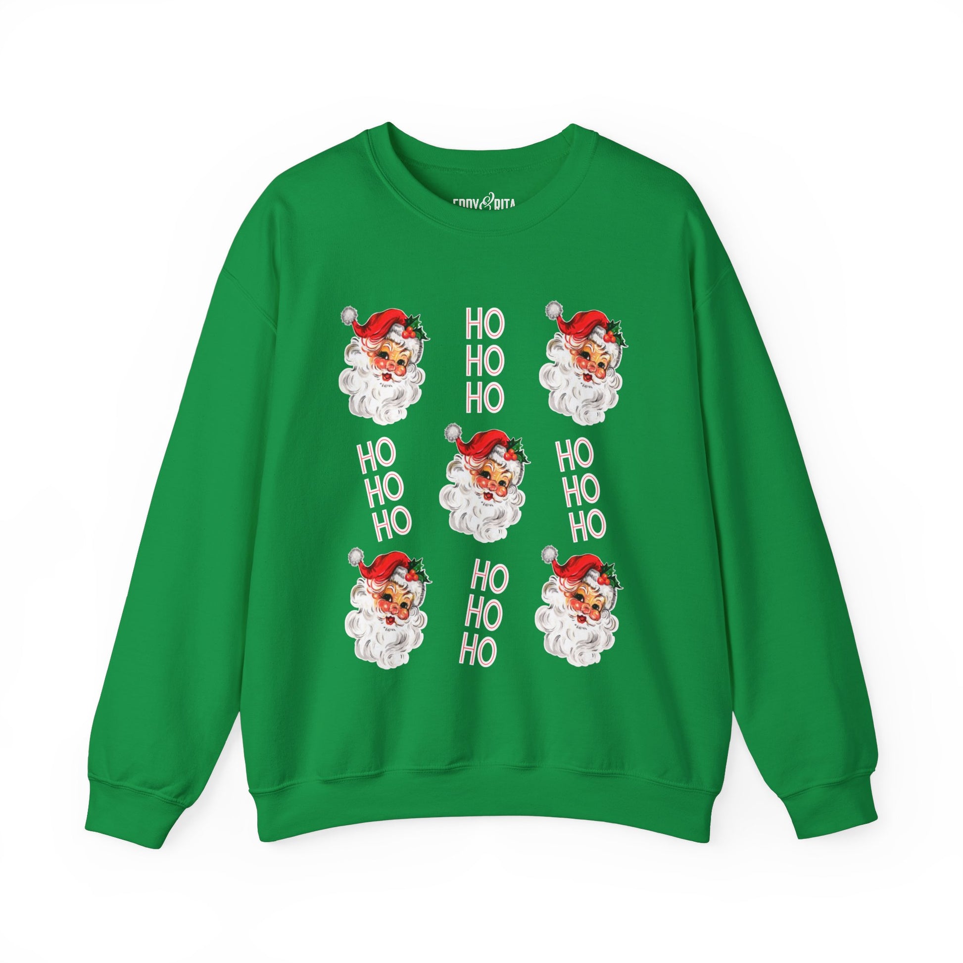 Women's Heavy Sweatshirt – "Ho Ho Ho Santa" Festive Christmas Graphic Sweatshirt