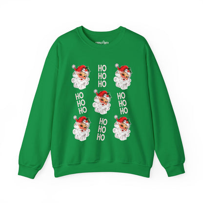 Women's Heavy Sweatshirt – "Ho Ho Ho Santa" Festive Christmas Graphic Sweatshirt