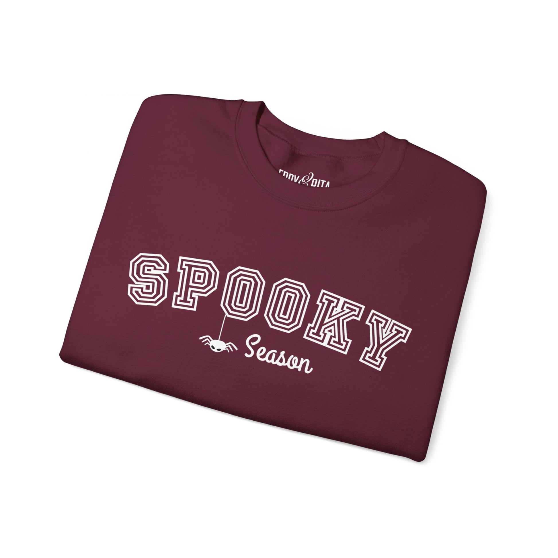 Eddy and Rita Women's Heavy Crewneck Sweatshirt - "Spooky Season" Halloween Graphic Pullover