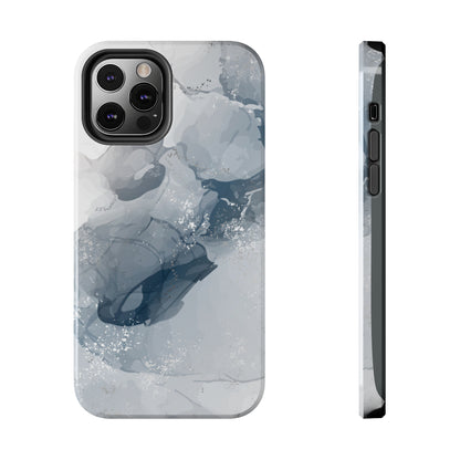 Gray and White Marble Pattern Cell Phone Case - Elegant and Sleek Device Cover