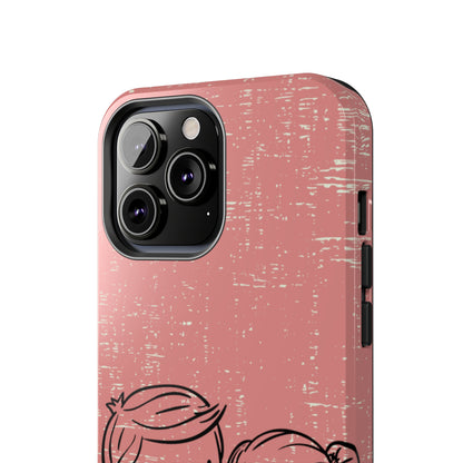 Romantic Couple Holding Hands Line Drawing Cell Phone Case - Rose Colored Love Cover