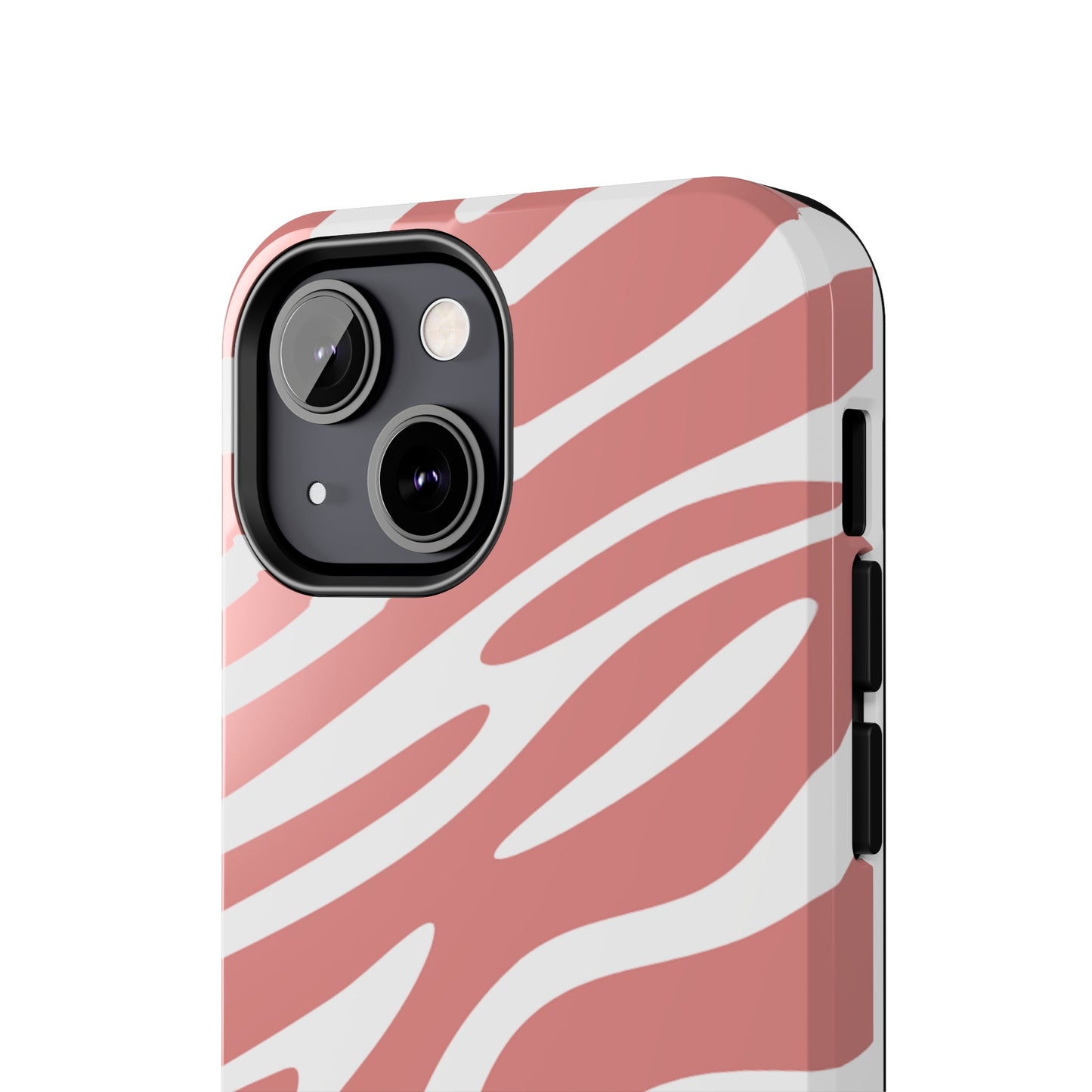 Pink and White Zebra Stripes iPhone Case - Stylish and Protective Cover for Your Device