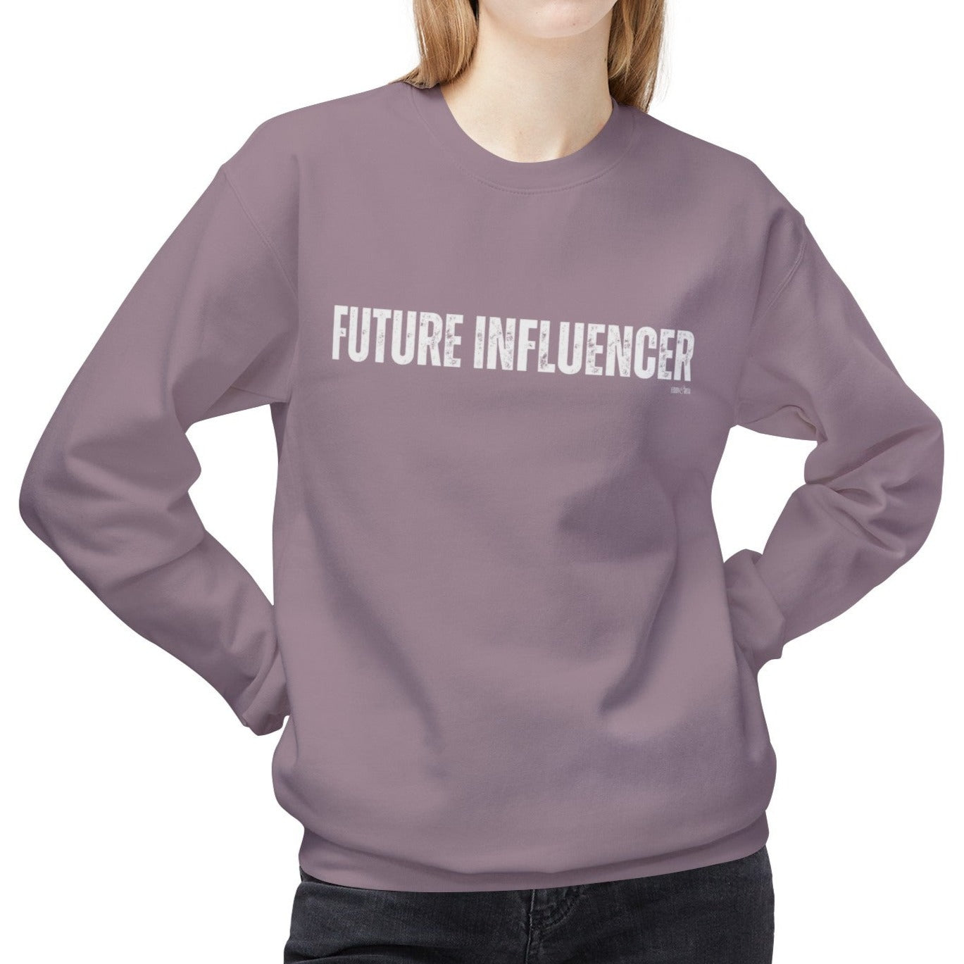 Eddy and Rita Women's Midweight Crewneck Sweatshirt - "Future Influencer" Trendy Graphic Pullover