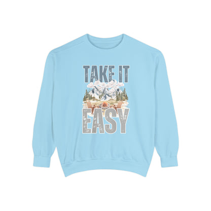 Take It Easy Cozy Comfort Colors Women's Sweatshirt - Embrace Comfort