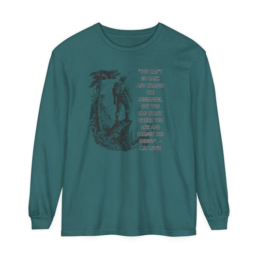 Empowering C.S. Lewis Quote Women's Comfort Colors Long Sleeve Tee