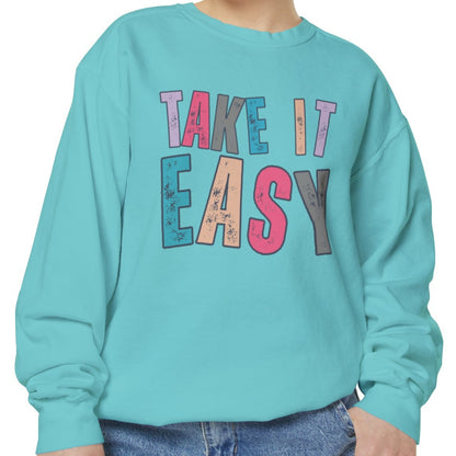 'Take It Easy' Relaxing Comfort Colors Women's Sweatshirt - Eddy and Rita