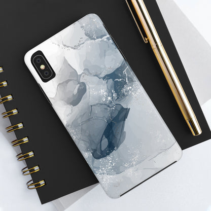 Gray and White Marble Pattern Cell Phone Case - Elegant and Sleek Device Cover