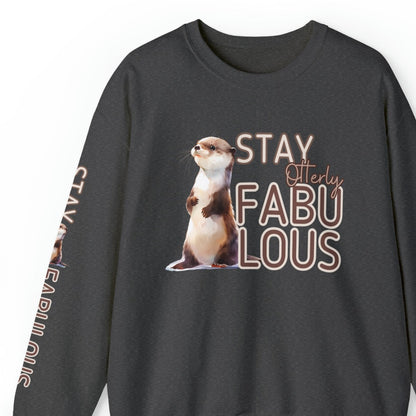 Stay Otterly Fabulous: Women's Sweatshirt with Otter and Arm Detail - Eddy and Rita