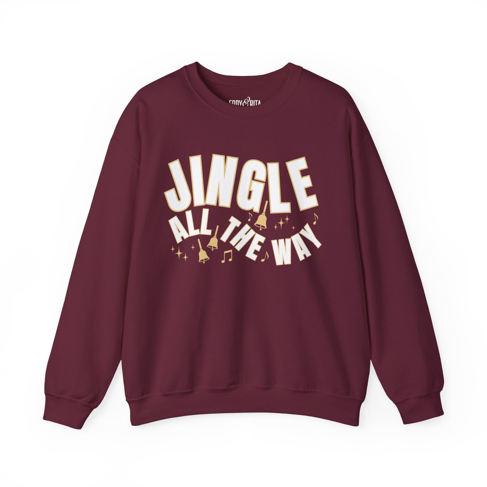 Women's Heavy Sweatshirt – "Jingle All The Way" Festive Christmas Graphic Sweatshirt