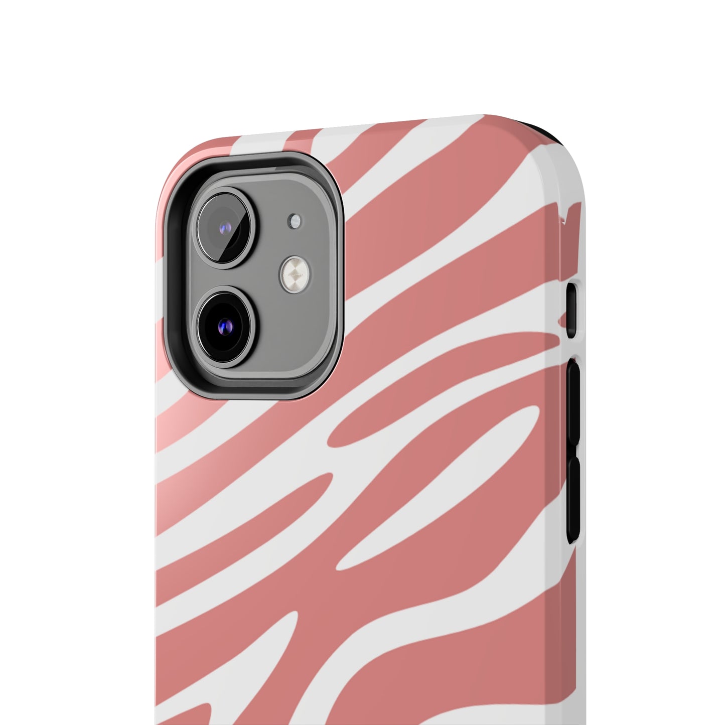 Pink and White Zebra Stripes iPhone Case - Stylish and Protective Cover for Your Device