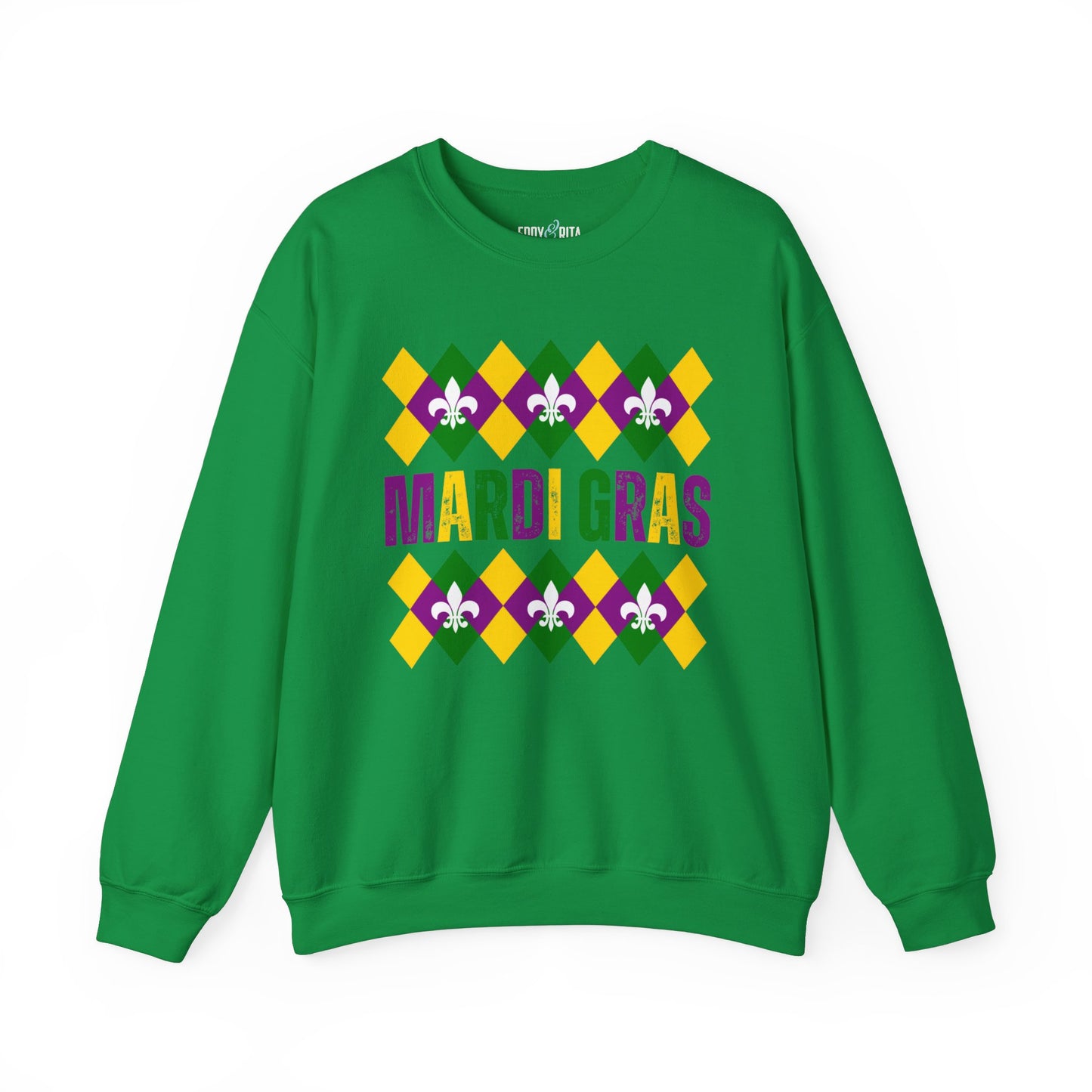 Mardi Gras Fleur-de-Lis Women's Sweatshirt: Festive Comfort with Stylish Elegance - Eddy and Rita