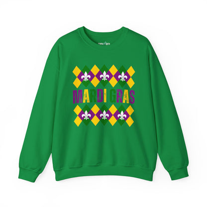 Mardi Gras Fleur-de-Lis Women's Sweatshirt: Festive Comfort with Stylish Elegance - Eddy and Rita