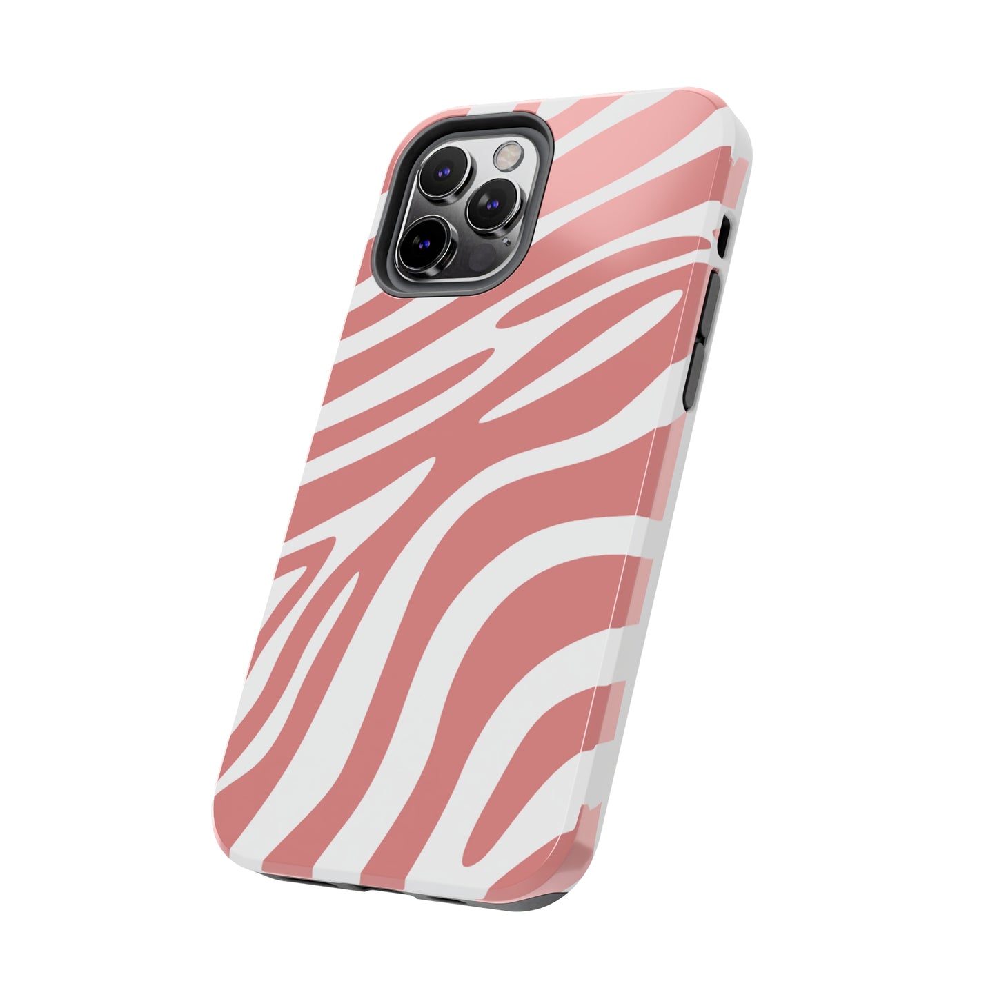 Pink and White Zebra Stripes iPhone Case - Stylish and Protective Cover for Your Device