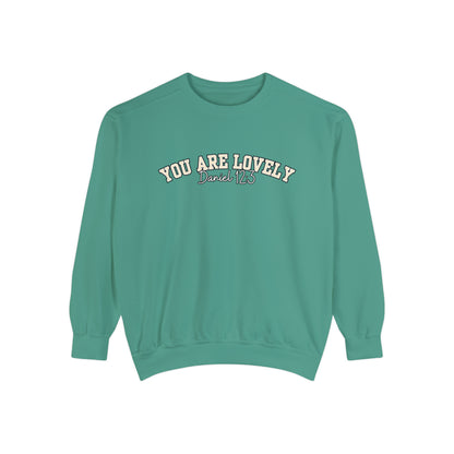 Women's Comfort Colors Sweatshirt with 'You Are Lovely' Inspired by Daniel 12:3 - Eddy and Rita