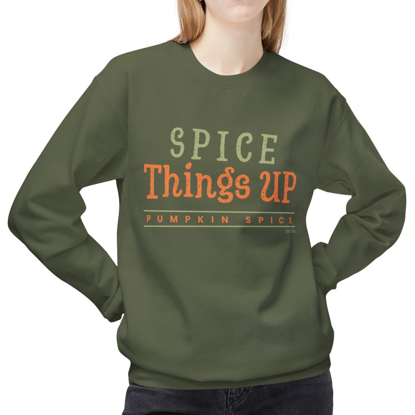 Eddy and Rita Women's Midweight Sweatshirt - "Spice Things Up, Pumpkin Spice" Fall Graphic Pullover