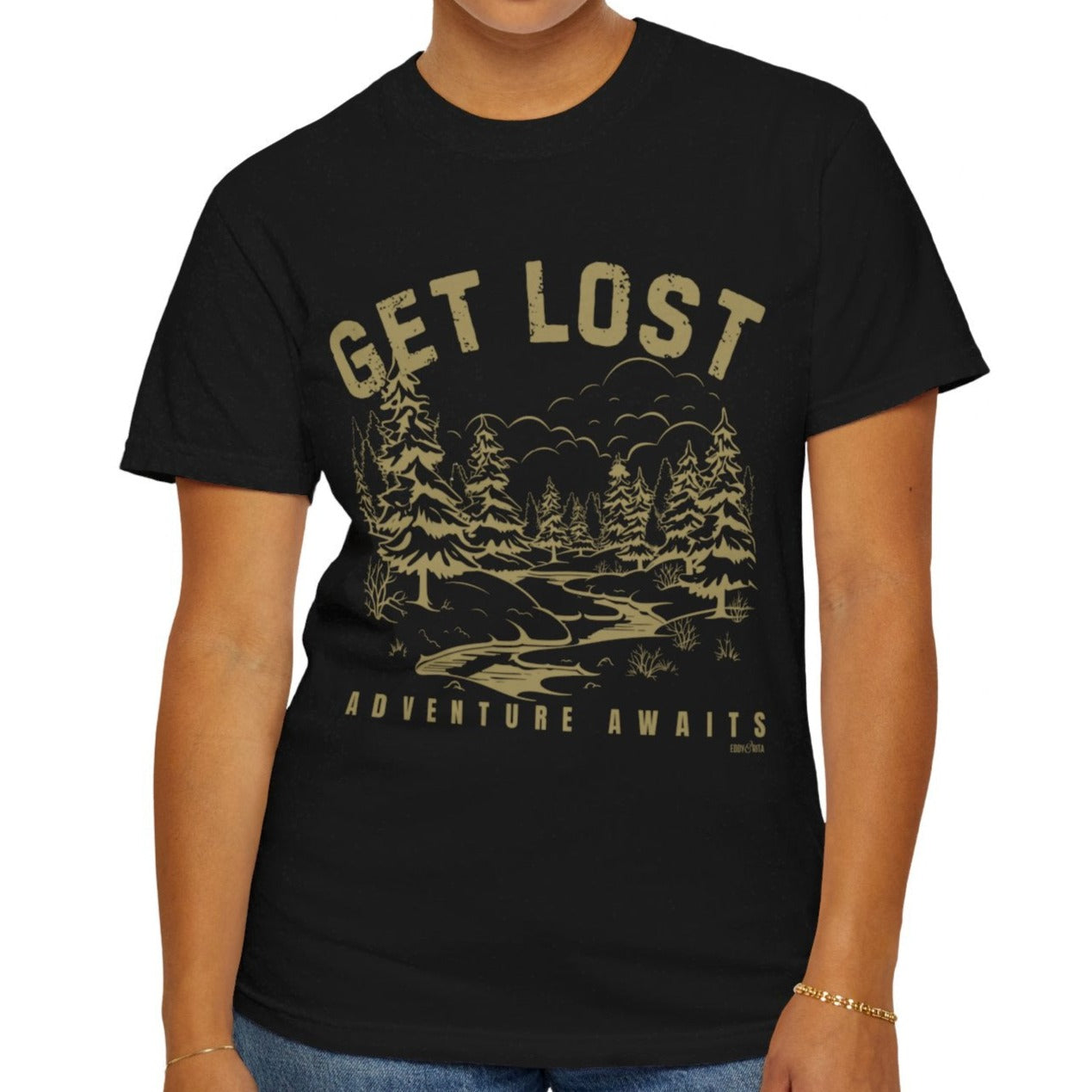 Eddy and Rita Unisex Comfort Colors T-Shirt - "Get Lost" Scenic Mountain Scape Graphic Tee