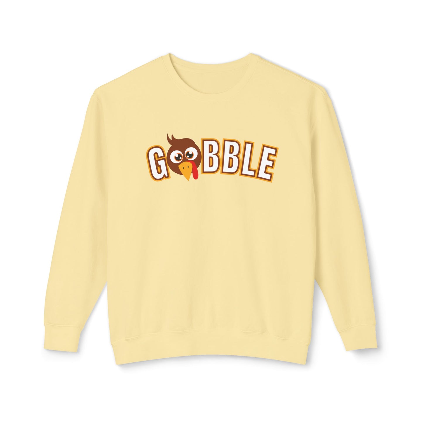 Women's Lightweight Comfort Colors Sweatshirt – "Fun Gobble Turkey" Thanksgiving Graphic Sweatshirt