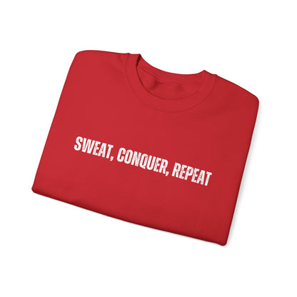 Sweat, Conquer, Repeat Men's Sweatshirt: Motivational Comfort for Endless Success - Eddy and Rita