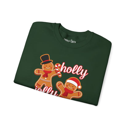 Women’s Heavy Sweatshirt – Holly Jolly Gingerbread Design | Cozy and Festive Holiday Fashion