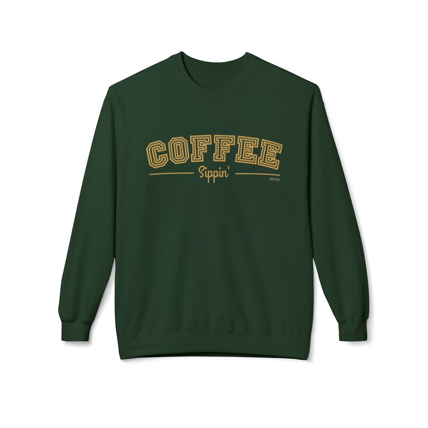 Eddy and Rita Women's Midweight Crewneck Sweatshirt - Coffee Sippin' Cozy Graphic Pullover