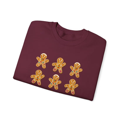 Women's Heavy Sweatshirt – "Gingerbread Cookie" Festive Holiday Graphic Sweatshirt