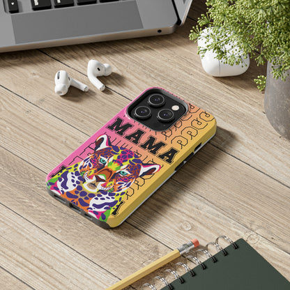 Colorful Cheetah 'Boss Mama' iPhone Case - Stylish and Empowering Protective Cover