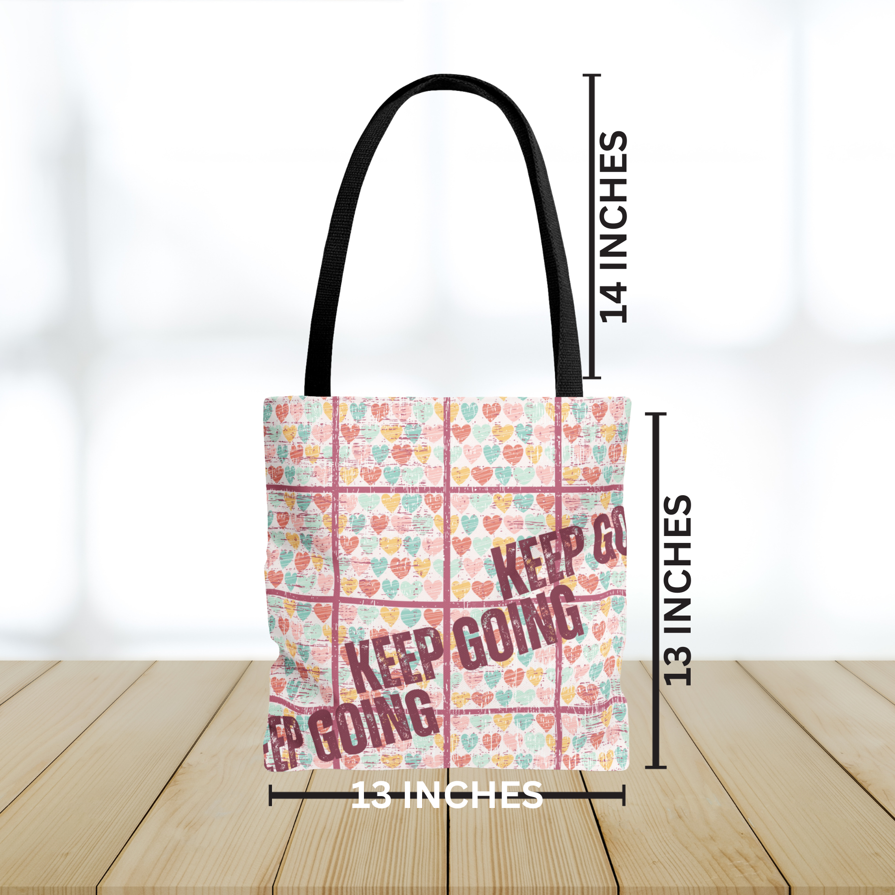 Keep Going: Women's Motivational Small Tote Bag for Everyday Inspiration - Eddy and Rita