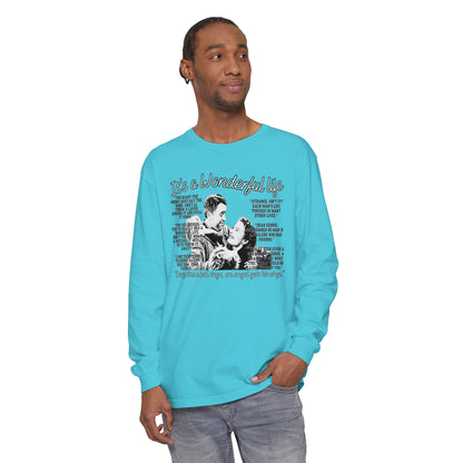 Women's Comfort Colors Long Sleeve Tee: 'It's a Wonderful Life' Christmas Movie Tribute Apparel