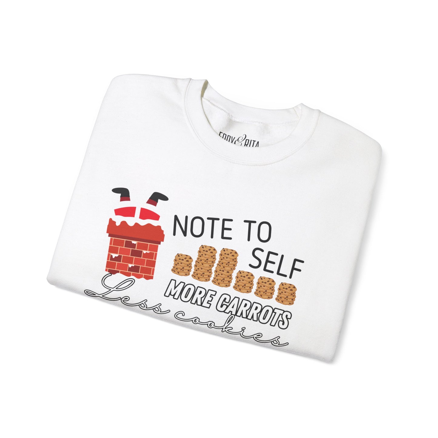 Note to Self: More Carrots, Less Cookies Santa Men's Sweatshirt