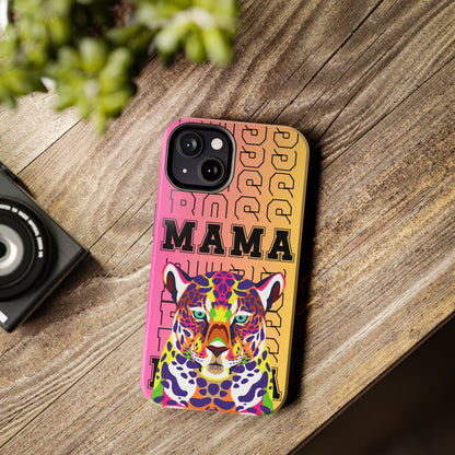 Colorful Cheetah 'Boss Mama' iPhone Case - Stylish and Empowering Protective Cover