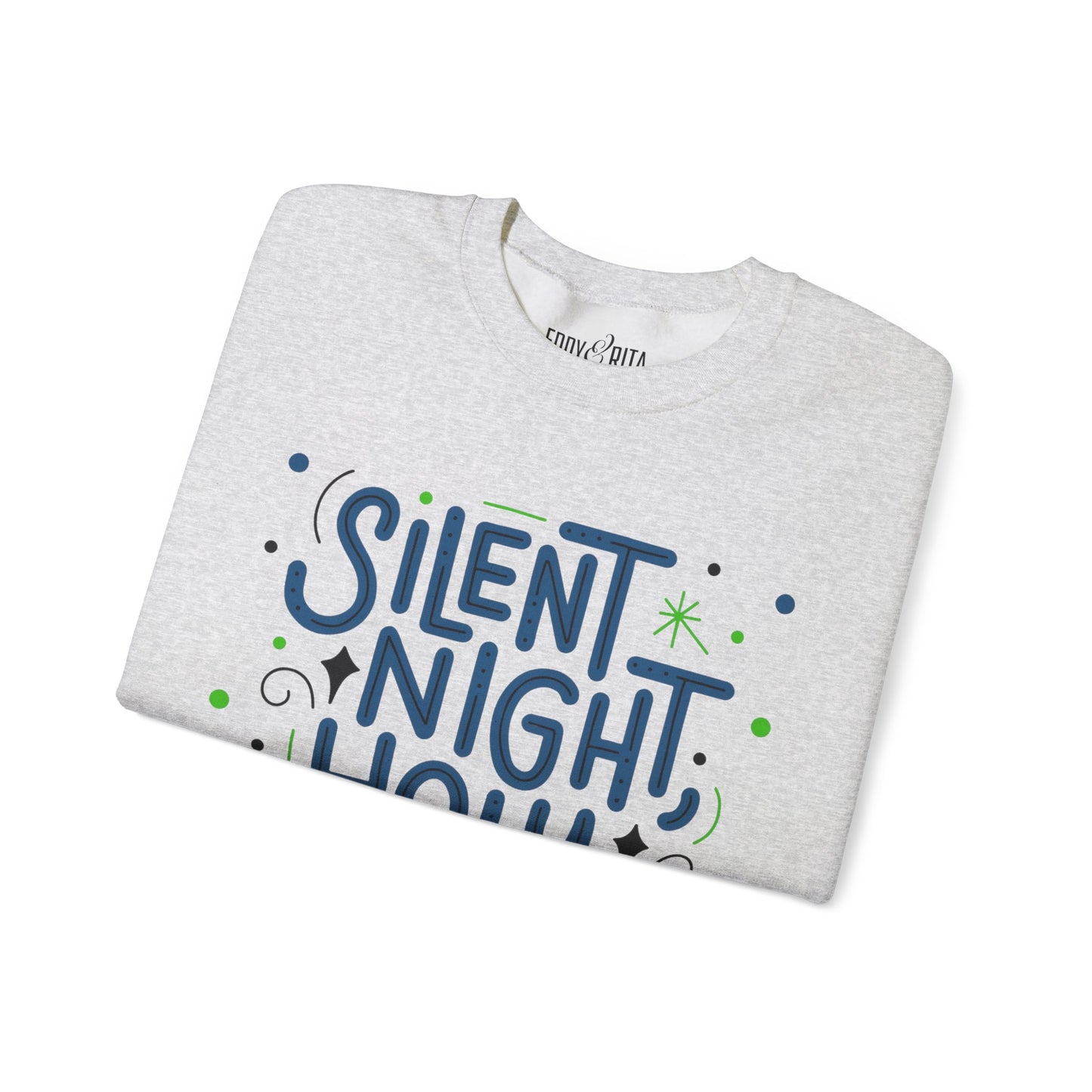 Women’s Heavy Sweatshirt – “Silent Night, Holy Night” Elegant Holiday Pullover | Cozy and Classic Christmas Apparel