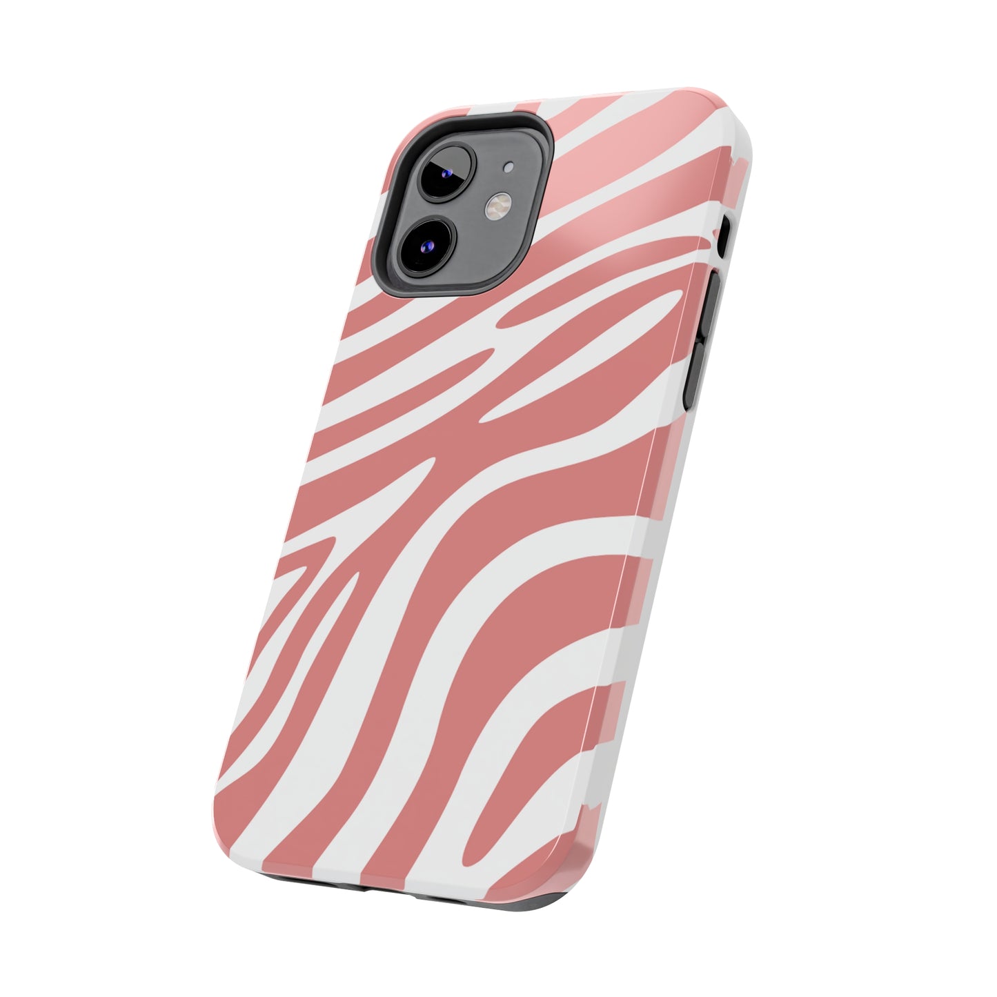 Pink and White Zebra Stripes iPhone Case - Stylish and Protective Cover for Your Device