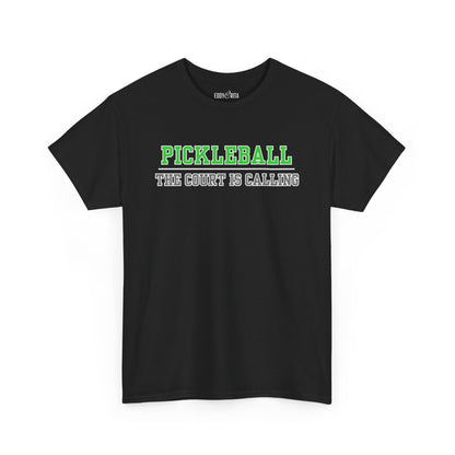 Eddy and Rita Men's Heavy Cotton T-Shirt - "Pickleball The Court is Calling" Graphic Tee for Pickleball EnthusiastsEddy and Rita Men's Heavy Cotton T-Shirt - "Pickleball The Court is Calling" Graphic Tee for Pickleball Enthusiasts