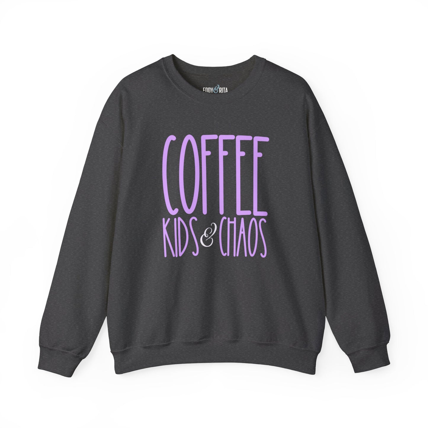 Coffee, Kids, and Chaos Women's Sweatshirt: Cozy Comfort for Busy Moms - Eddy and Rita