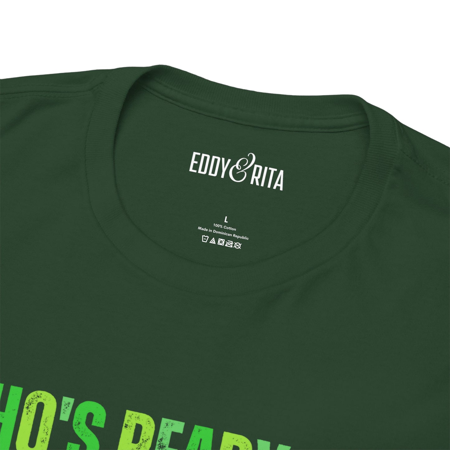 Eddy and Rita Men's Heavy Cotton T-Shirt - "Who's Ready for Round Two Pickleball" Graphic Tee for Pickleball Enthusiasts