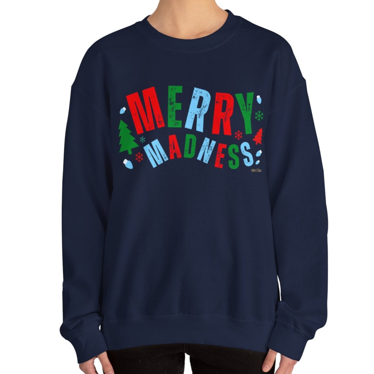 Women's Heavy Sweatshirt – "Merry Madness" Fun and Festive Christmas Graphic Sweatshirt