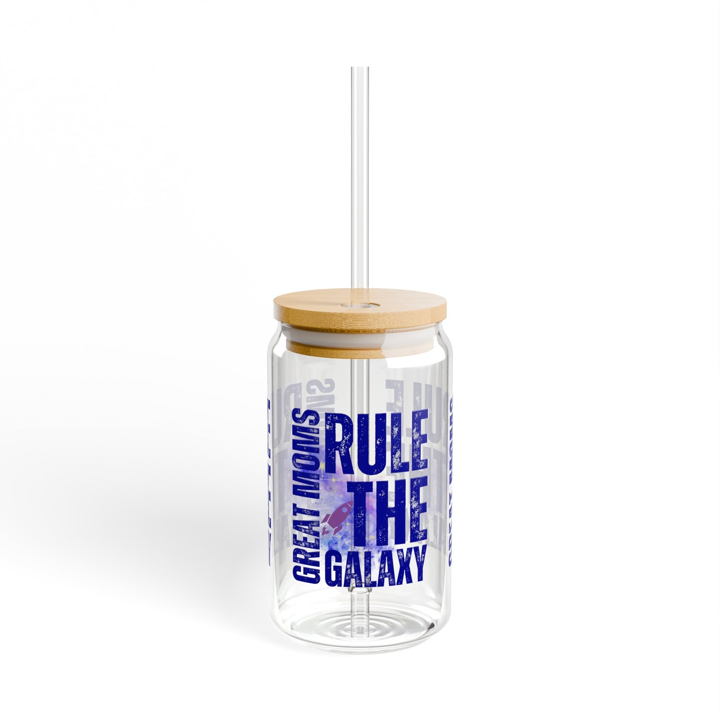 Galactic Moms Rule 16 oz Sipper Glass with Lid