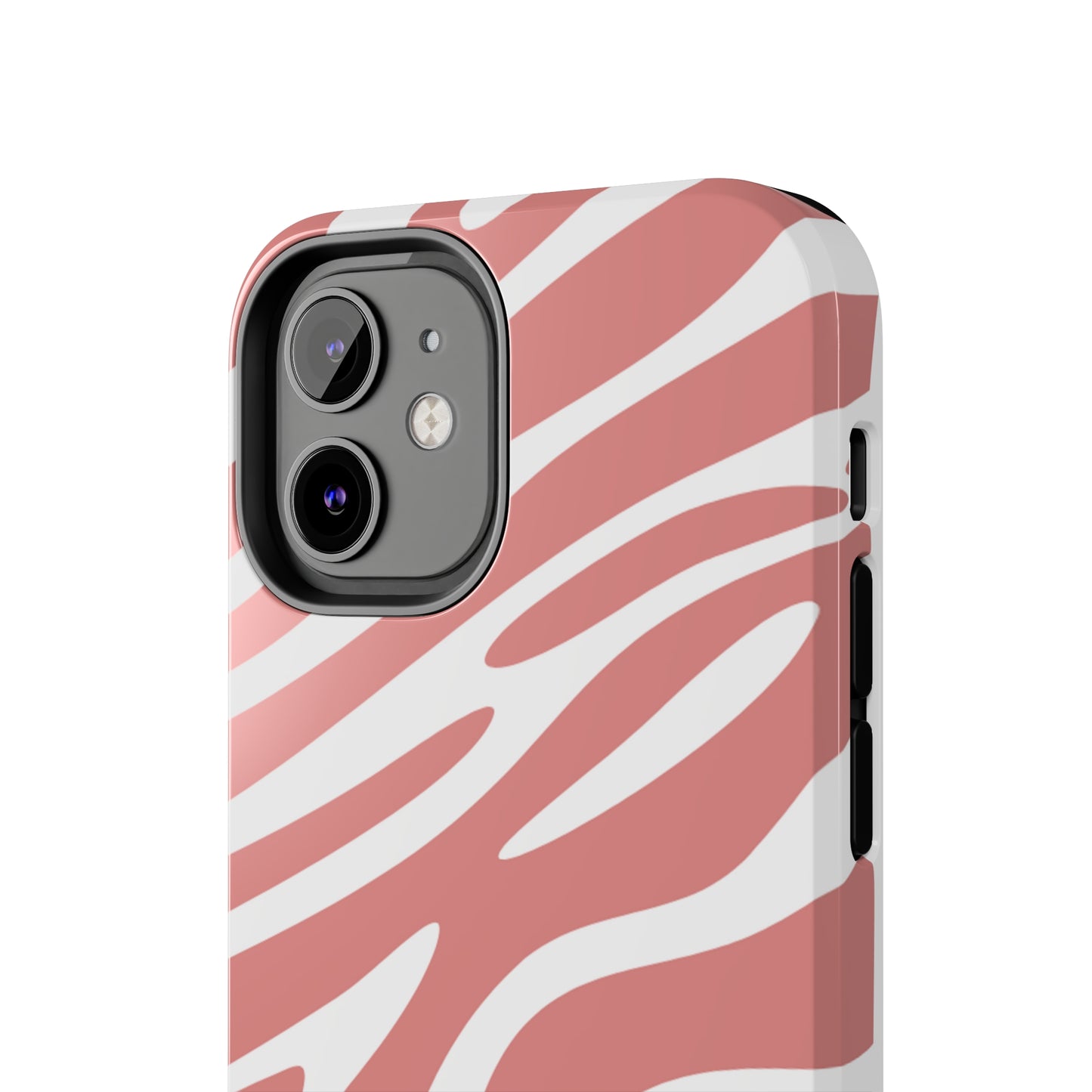 Pink and White Zebra Stripes iPhone Case - Stylish and Protective Cover for Your Device