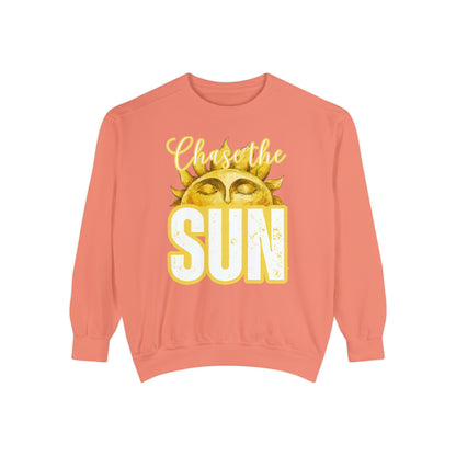 Chase the Sun Women's Comfort Colors Sweatshirt - Cozy and Inspirational - Eddy and Rita