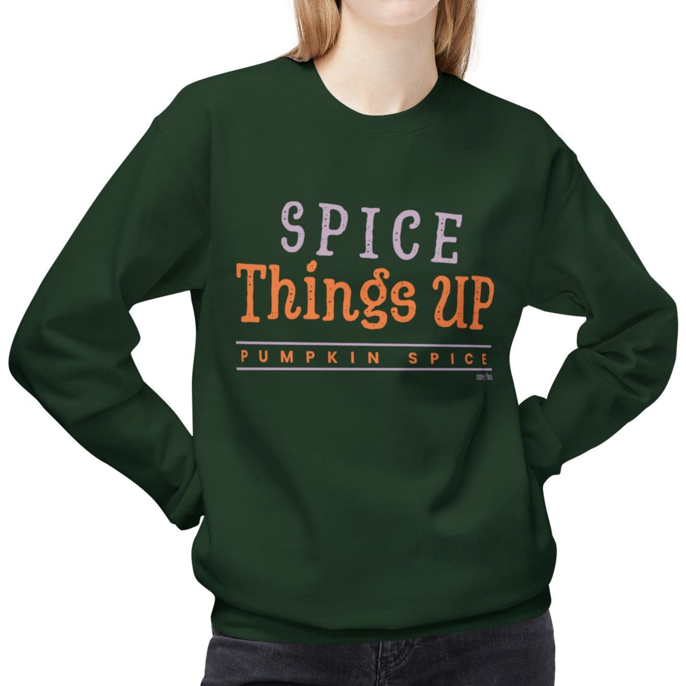 Eddy and Rita Women's Midweight Sweatshirt - "Spice Things Up, Pumpkin Spice" Fall Graphic Pullover