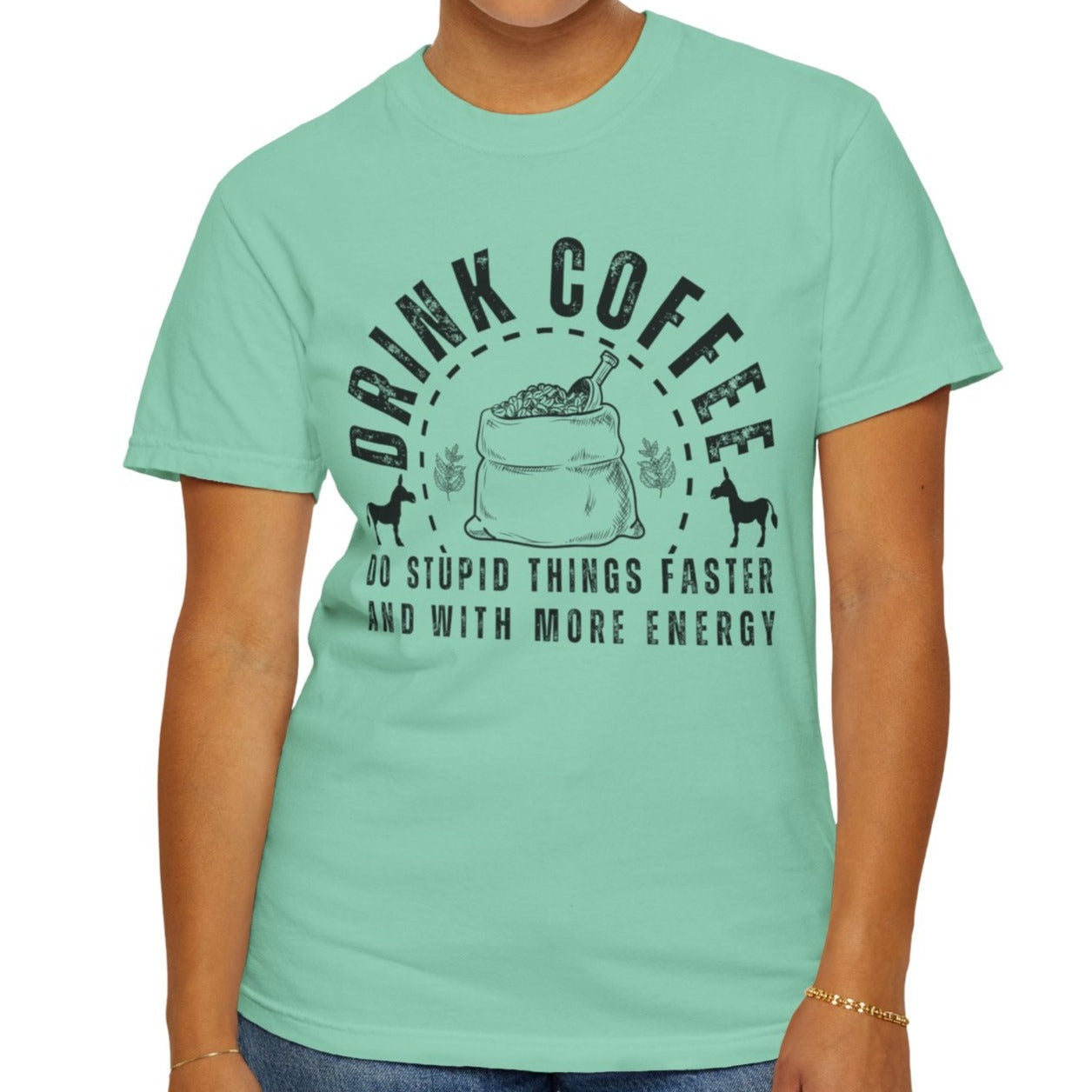 Stupidly Caffeinated Women's Comfort Colors T-Shirt - Eddy and Rita