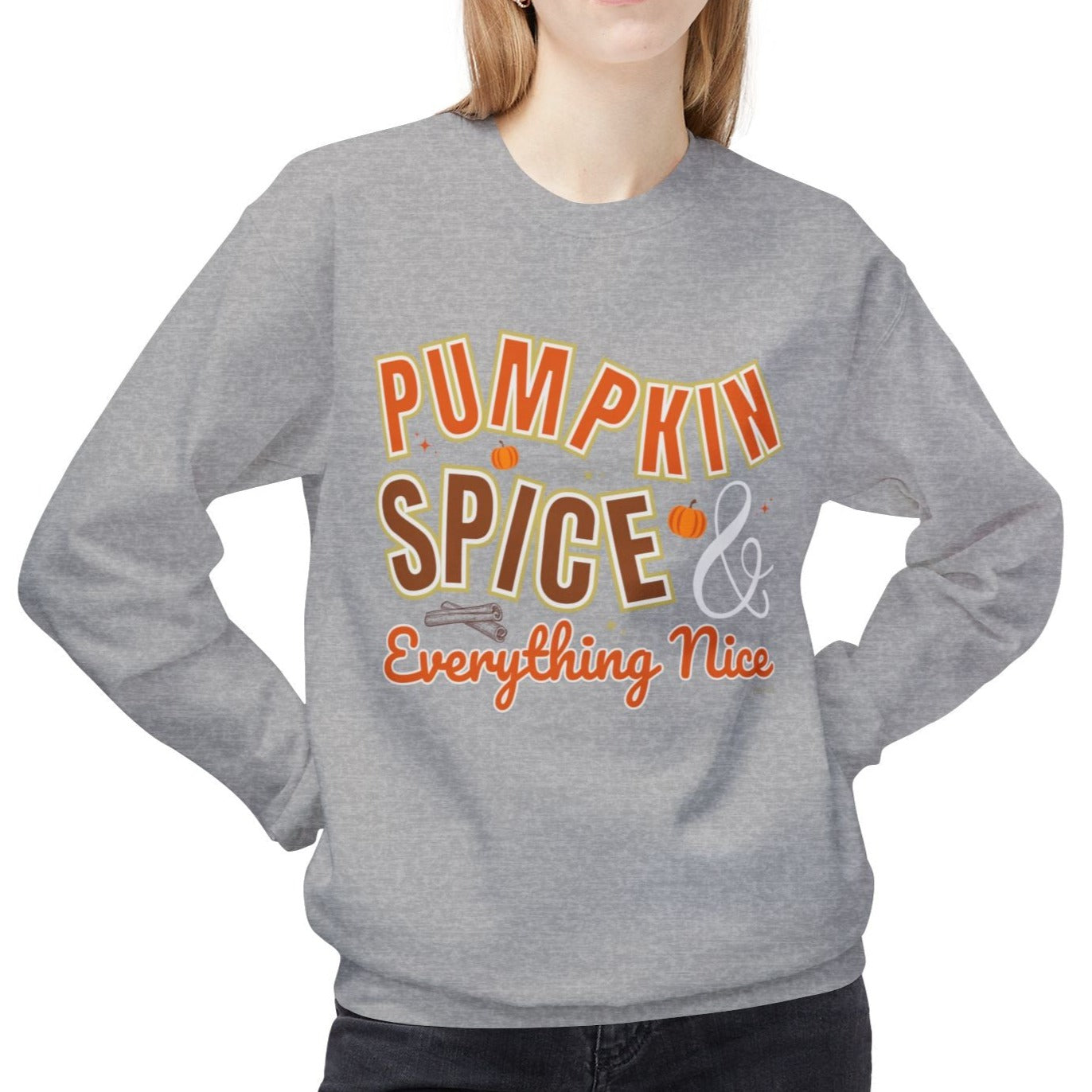 Eddy and Rita Women's Midweight Sweatshirt - "Pumpkin Spice and Everything Nice" Fall Graphic Pullover