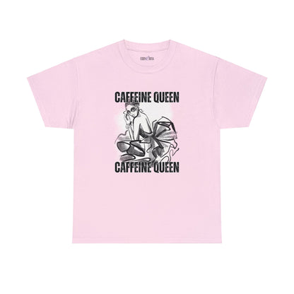 Caffeine Queen Comfort - Women's Heavy Cotton Tee for Coffee Lovers - Eddy and Rita