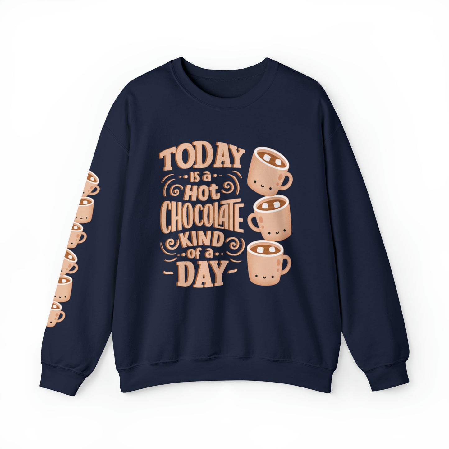 Hot Chocolate Kind of Day Women's Sweatshirt: Cozy Arm Detail and Comfortable Style - Eddy and Rita