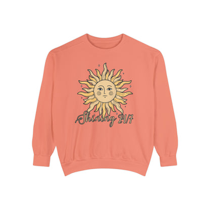 Shining 24/7 Women's Comfort Colors Sweatshirt - Cozy and Radiant - Eddy and Rita