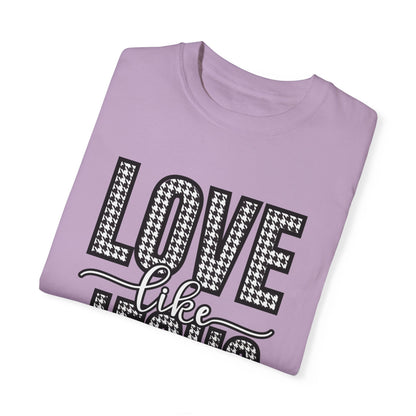 Love Like Jesus Houndstooth Tee - Women's Comfort Colors Short Sleeve T-shirt - Eddy and Rita