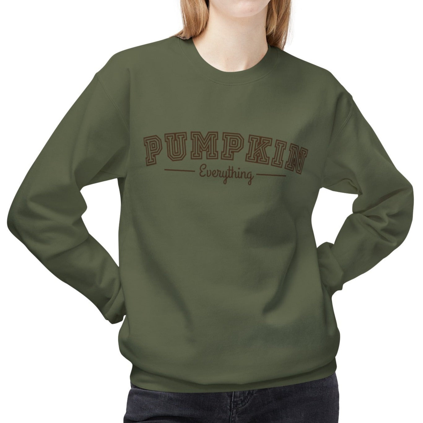 Eddy and Rita Women's Midweight Crewneck Sweatshirt - "Pumpkin Everything" Fall Graphic Pullover